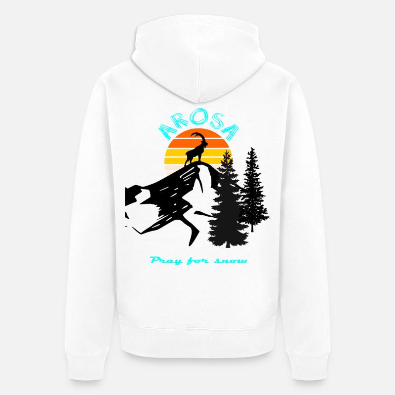 Coucher de soleil - Veste à capuche bio Premium Unisexe - blanc