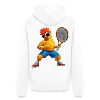 Joueur de tennis poulet - Veste à capuche bio Premium Unisexe - blanc - Dos - Thijin (182cm)