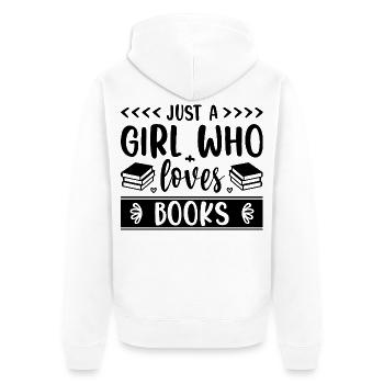 Juste une fille qui aime les livres - Veste à capuche bio Premium Unisexe - blanc - Dos - Thijin (182cm)