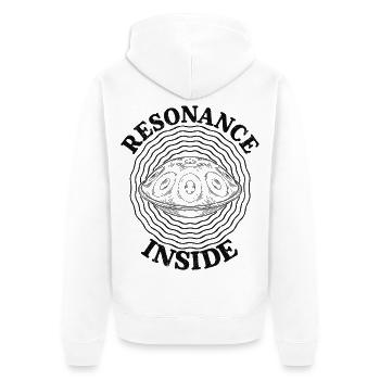 Résonance à l’intérieur du handpan - Veste à capuche bio Premium Unisexe - blanc - Dos - Thijin (182cm)