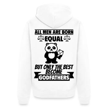 All men are born the same godfather - Unisex Premium Organic Zip Hoodie - white - Back - Thijin (182cm)