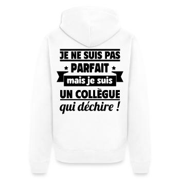 Collègue Qui Déchire Humour Travail - Veste à capuche bio Premium Unisexe - blanc - Dos - Thijin (182cm)