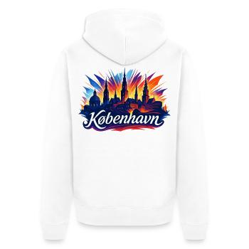 Copenhague Capitale Danemark Cadeau sympa - Veste à capuche bio Premium Unisexe - blanc - Dos - Thijin (182cm)
