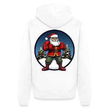 Fighter Christmas - Unisex Premium Organic Zip Hoodie - white - Back - Thijin (182cm)