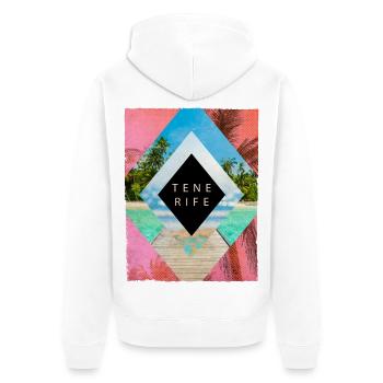 Teneriffa Tenerife Sommer Sonne Strand Meer Palmen - Unisex Premium Bio Zip Hoodie - Weiß - Hinten - Thijin (182cm)