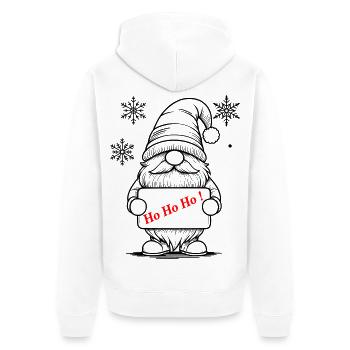 Weihnachtsgnom - Unisex Premium Bio Zip Hoodie - Weiß - Hinten - Thijin (182cm)