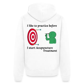 Licensed TCM Practitioner Expert Skilled - Unisex Premium Organic Zip Hoodie - white - Back - Thijin (182cm)