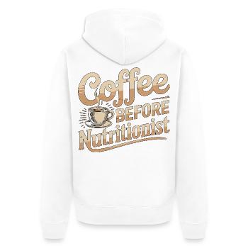 Nutrition Coffee Before Dietitian Coffee Lover - Veste à capuche bio Premium Unisexe - blanc - Dos - Thijin (182cm)