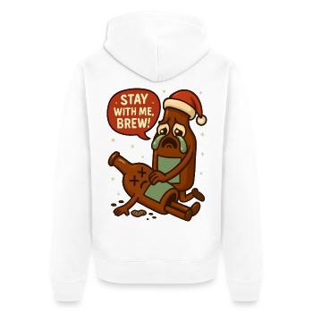 Noël drôle pour hommes en bouteille de bière - Veste à capuche bio Premium Unisexe - blanc - Dos - Thijin (182cm)