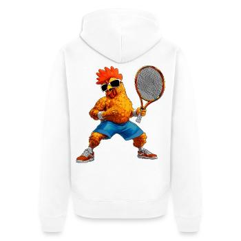 Poulet Tennis - Veste à capuche bio Premium Unisexe - blanc - Dos - Thijin (182cm)