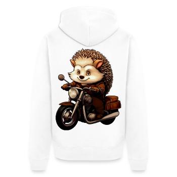 Hérisson moto - Veste à capuche bio Premium Unisexe - blanc - Dos - Thijin (182cm)