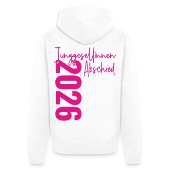 Bachelorette Party 2026 Bachelorette Signatures - Unisex Premium Organic Zip Hoodie - white - Back - Thijin (182cm)