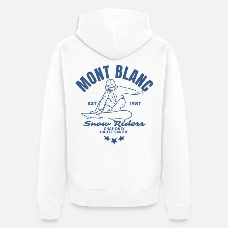 Mont Blanc Snow Riders logo - Veste à capuche bio Premium Unisexe - blanc