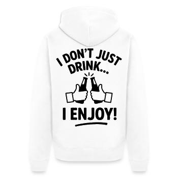 Je ne bois pas seulement, j’aime la bière amusante - Veste à capuche bio Premium Unisexe - blanc - Dos - Thijin (182cm)