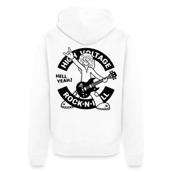 High Voltage Rock'N'Roll Guitarist - Unisex Premium Organic Zip Hoodie - white - Back - Thijin (182cm)