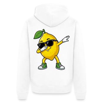 Dessin animé Dun Citron dans la pose Dab - Veste à capuche bio Premium Unisexe - blanc - Dos - Thijin (182cm)