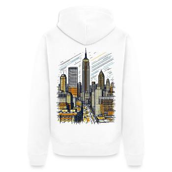 Skyline von New York City - Unisex Premium Organic Zip Hoodie - white - Back - Thijin (182cm)