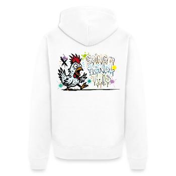 Je vais à Hendl Ce graffiti Denglisch Spruch - Veste à capuche bio Premium Unisexe - blanc - Dos - Thijin (182cm)