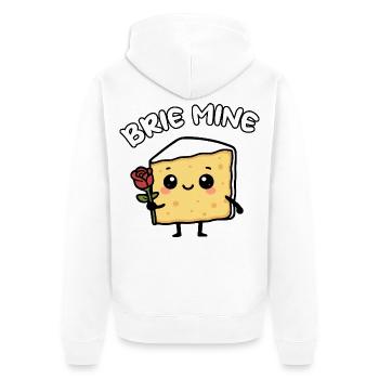 Cheese Rose Love Cheese Corner Brie Cheese Brie Mine - Unisex Premium Organic Zip Hoodie - white - Back - Thijin (182cm)