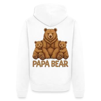 Papa Bear - Unisex Premium Organic Zip Hoodie - white - Back - Thijin (182cm)