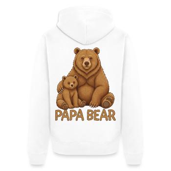 Papa Ours - Veste à capuche bio Premium Unisexe - blanc - Dos - Thijin (182cm)