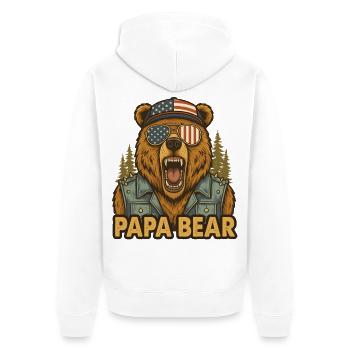 Papa Ours - Veste à capuche bio Premium Unisexe - blanc - Dos - Thijin (182cm)
