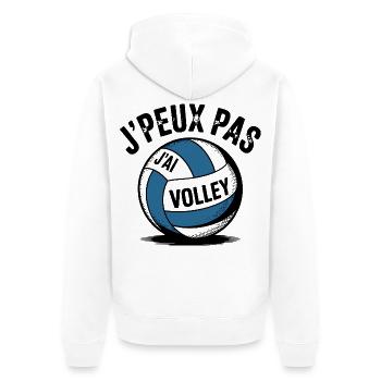 Je peux pas j ai Volley Humour cadeau - Veste à capuche bio Premium Unisexe - blanc - Dos - Thijin (182cm)