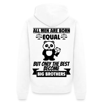 All men are born equal, big brother - Unisex Premium Organic Zip Hoodie - white - Back - Thijin (182cm)