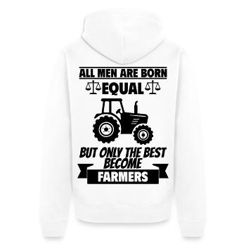 Tous les hommes naissent égaux. Fermier. - Veste à capuche bio Premium Unisexe - blanc - Dos - Thijin (182cm)