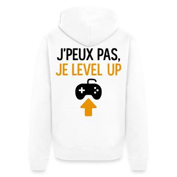 J’peux pas – je level up Geek Gamer Gaming - Veste à capuche bio Premium Unisexe - blanc - Dos - Thijin (182cm)
