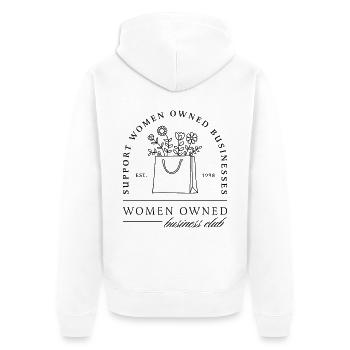 Support women owned businesses female entrepreneur - Unisex Premium Organic Zip Hoodie - white - Back - Thijin (182cm)