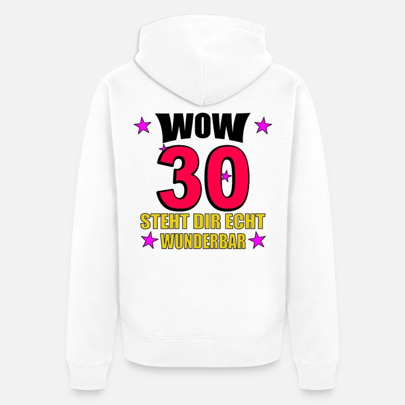 Steht Dir Echt Wunderbar - Unisex Premium Bio Zip Hoodie - Weiß