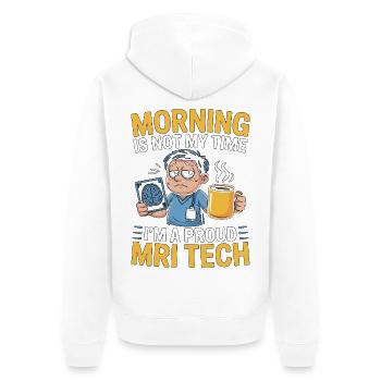 Le matin de technicien IRM n’est pas mon moment, je suis radiologue - Veste à capuche bio Premium Unisexe - blanc - Dos - Thijin (182cm)