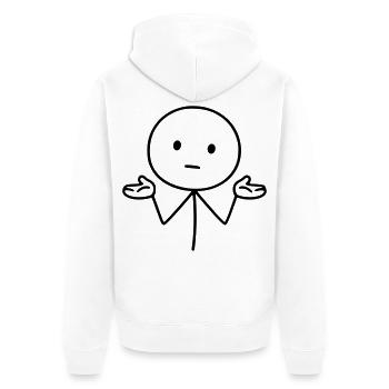 Stick figures, shrugging shoulders, shrugging shoulders - Unisex Premium Organic Zip Hoodie - white - Back - Thijin (182cm)