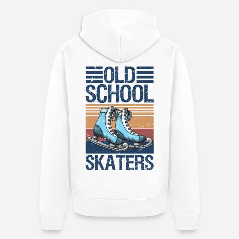 Old School Skaters Roller Skating Roller Derby - Unisex Premium Bio Zip Hoodie - Weiß