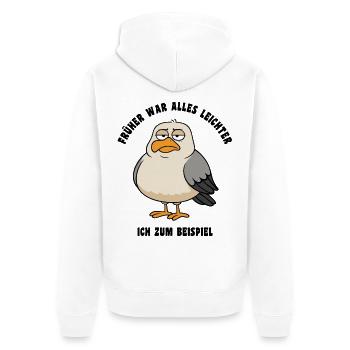 Things were easier in the old days - Seagull saying - Unisex Premium Organic Zip Hoodie - white - Back - Thijin (182cm)