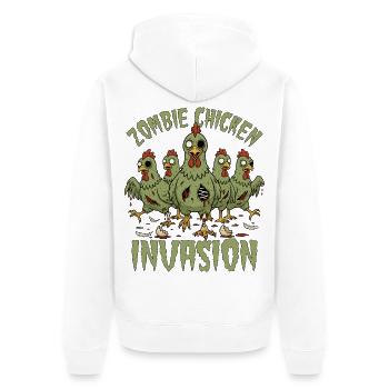 Invasion du poulet zombie - Veste à capuche bio Premium Unisexe - blanc - Dos - Thijin (182cm)
