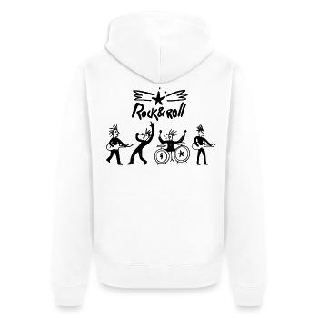 Croquis de groupe de rock 'n' roll - Veste à capuche bio Premium Unisexe - blanc - Dos - Thijin (182cm)