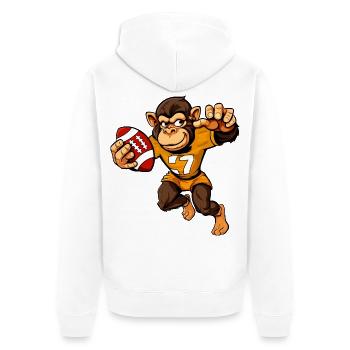 Monkeys Rugby - Unisex Premium Organic Zip Hoodie - white - Back - Thijin (182cm)