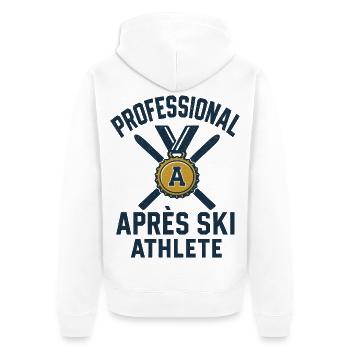 Professional Après Ski Athlete Winter Sports - Unisex Premium Organic Zip Hoodie - white - Back - Thijin (182cm)