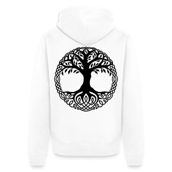 Baum des Lebens - Unisex Premium Bio Zip Hoodie - Weiß - Hinten - Thijin (182cm)