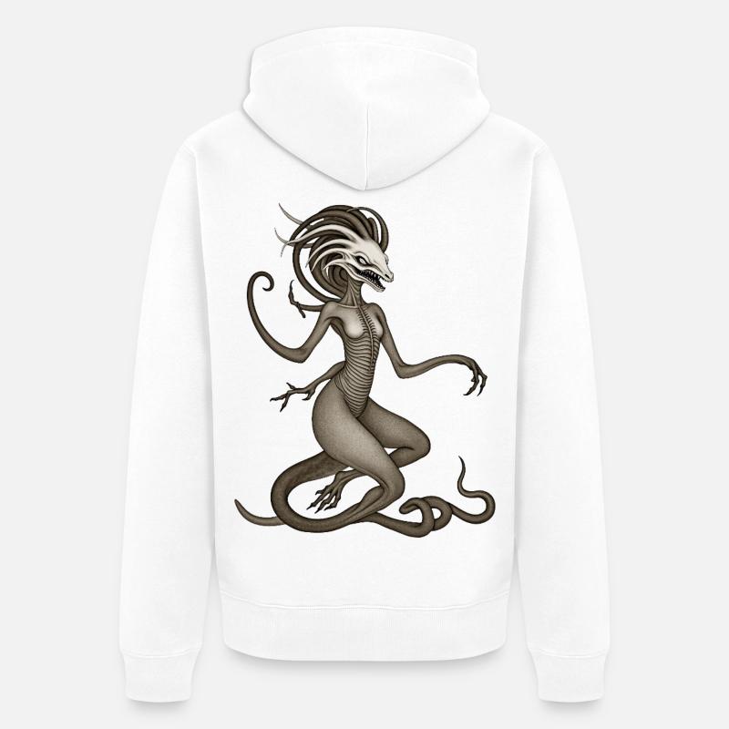 BUG #4 - dark hell - Veste à capuche bio Premium Unisexe - blanc