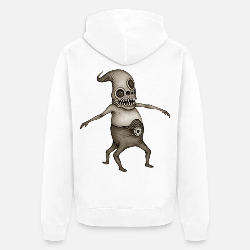 BUG #13 - dark hell - Veste à capuche bio Premium Unisexe - blanc