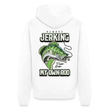 Always Jerking My Rod Funny Fishing - Unisex Premium Organic Zip Hoodie - white - Back - Thijin (182cm)