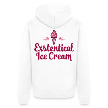 Existenzielle Eiscreme Lustiger Spruch Eis Waffel - Unisex Premium Organic Zip Hoodie - white - Back - Thijin (182cm)
