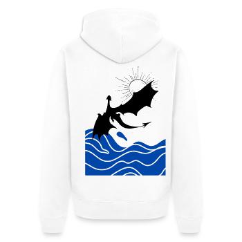Dragon one - Unisex Premium Organic Zip Hoodie - white - Back - Thijin (182cm)