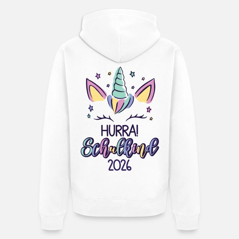 Hourra Écolier 2026 - Veste à capuche bio Premium Unisexe - blanc