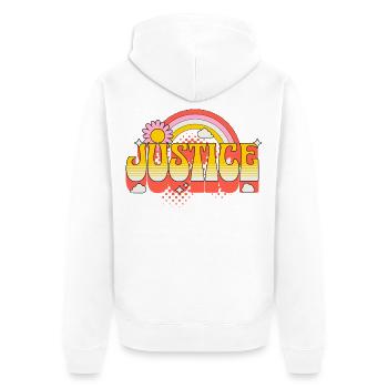 Justice Justice Freedom Peace Tolerance - Unisex Premium Organic Zip Hoodie - white - Back - Thijin (182cm)