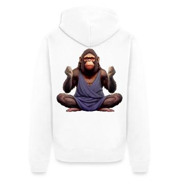 Singes de Yoga - Veste à capuche bio Premium Unisexe - blanc - Dos - Thijin (182cm)