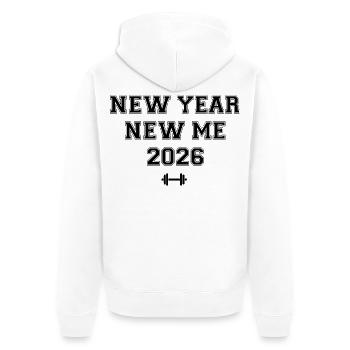 New Year New Me | Sports & Fitness | Resolutions 2026 - Unisex Premium Organic Zip Hoodie - white - Back - Thijin (182cm)